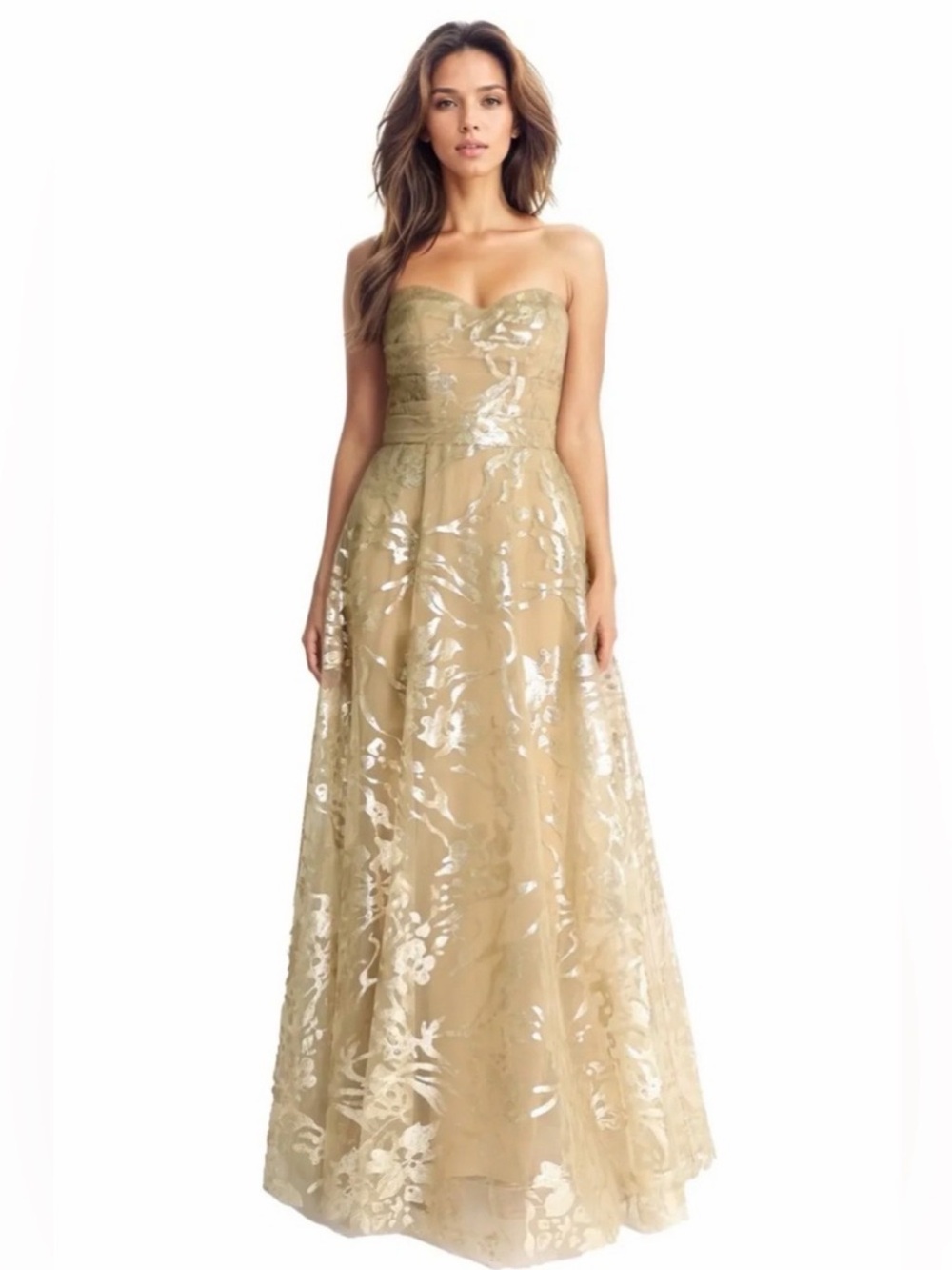Rene Ruiz Gold Sequin Gown Size 10